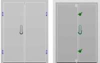 Дверной блок для холодильной камеры Профхолод распашная двустворчатая дверь 2400x2000 (80мм) 